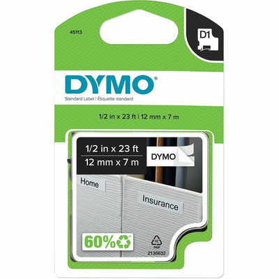 ACCO Dymo D1 Electronic Tape Cartridge, White/Black, DYM45113