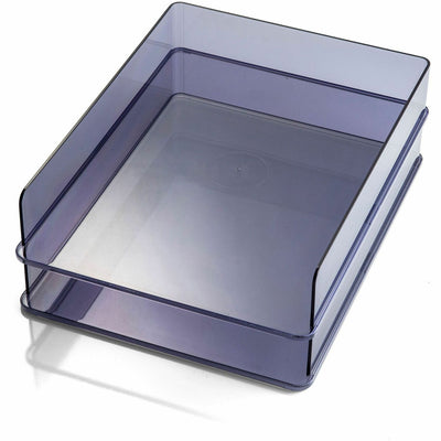 Officemate 21040 Paper Tray, Stackable, Letter Tray, Recycled, Gray, 2PK, Translucent Gray, OIC21040