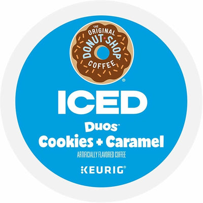 Keurig Dr Pepper . The Original Donut Shop K-Cup Iced Duos Cookies and Caramel Coffee, 24 / Box, GMT9881