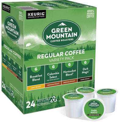 Keurig Dr Pepper . Green Mountain Coffee Roasters K-Cup Regular Coffee Variety Pack, 24 / Box, GMT9974