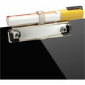 Officemate Low Profile Recycled Plastic Letter Size Clipboard w Pen Holder, Black, 11" Width x 8 1/2" Length, OIC83075