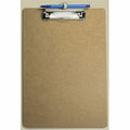 Officemate Low Profile Wood Letter Size Clipboard w Pen Holder, Brown, 11" Width x 8 1/2" Length, 6 / Pack, OIC83826