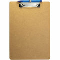 Officemate Low Profile Wood Letter Size Clipboard w Pen Holder, Brown, 11" Width x 8 1/2" Length, 6 / Pack, OIC83826