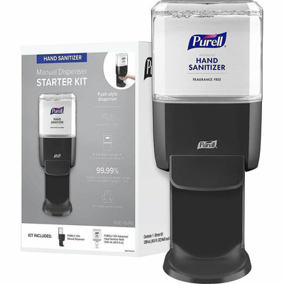 Gojo ES4 Push Hand Sanitizer Dispenser Starter Kit, Graphite, 1 Carton, GOJ50531GFS
