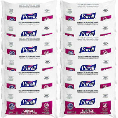 Gojo PURELL Foodservice Surface Sanitizing Wipes, White, 12 / Carton, GOJ937112CT