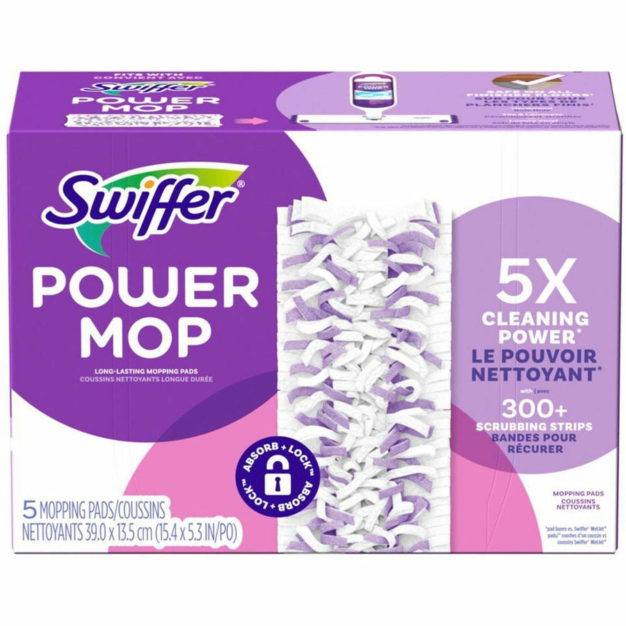 Swiffer PowerMop Mopping Pads, Purple, 5 / Box, PGC08188