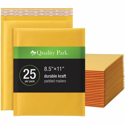 Quality Park Bubble Mailers, Brown Kraft, 25 / Box, QUA85759