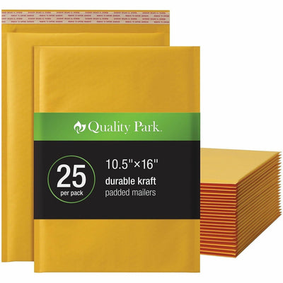 Quality Park Bubble Mailers, Brown Kraft, 25 / Box, QUA85763
