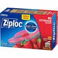 S. C. Johnson & Son Ziploc Stand-Up Storage Bags, Blue, 80 / Box, SJN351319