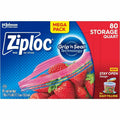 S. C. Johnson & Son Ziploc Stand-Up Storage Bags, Blue, 80 / Box, SJN351319