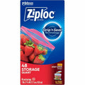 S. C. Johnson & Son Ziploc Stand-Up Storage Bags, Blue, 48 / Box, SJN351317