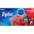 S. C. Johnson & Son Ziploc Stand-Up Storage Bags, Blue, 48 / Box, SJN351317