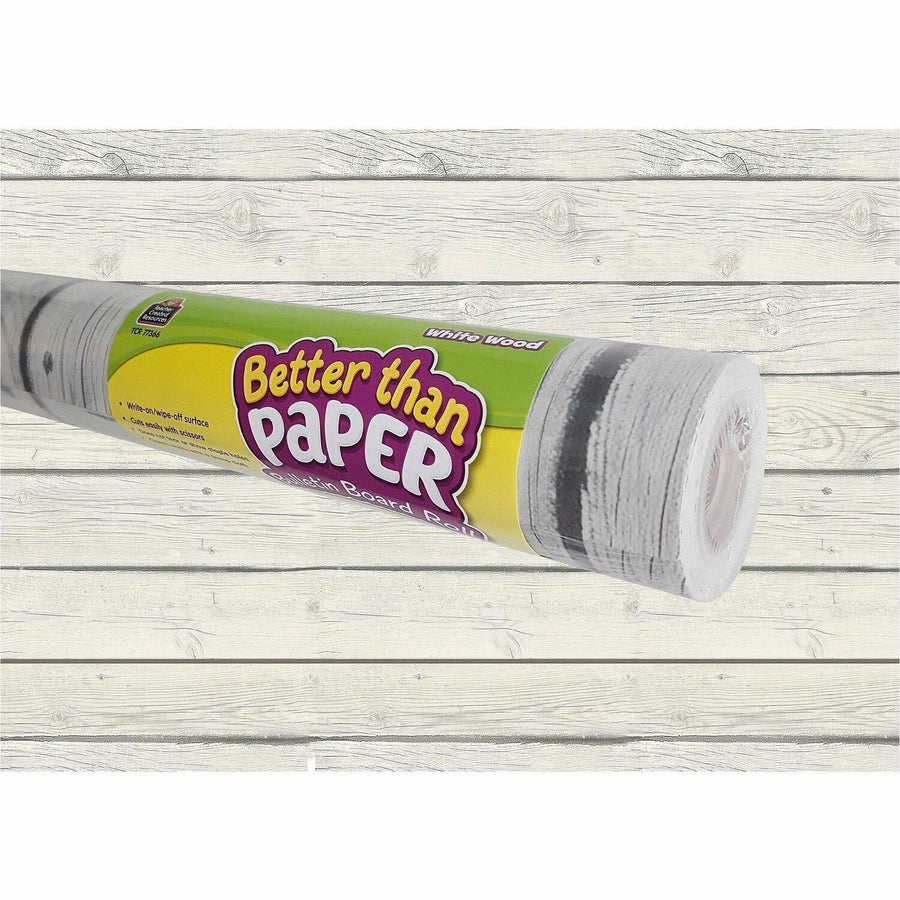 Teacher Created Resources Better Than Paper Board Roll, White Wood, Tear Resistant, 1 Roll, TCR77366