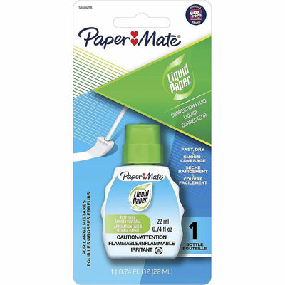 Newell Paper Mate Liquid Paper Fast Dry Correction Fluid, White, 1 Pack, PAP5640415K