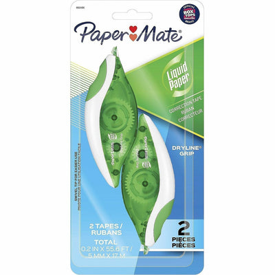 Newell Paper Mate DryLine Grip Correction Tape, White, 2 / Pack, PAP662415K