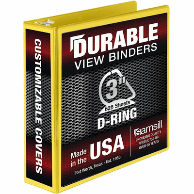 Samsill Durable Three-Ring View Binder, Yellow, SAM16481