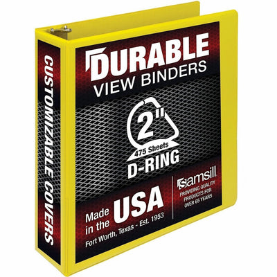 Samsill Durable Three-Ring View Binder, Yellow, SAM16461