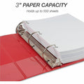 Samsill Durable Three-Ring View Binder, Red, SAM16483