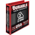 Samsill Durable Three-Ring View Binder, Red, SAM16483