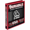 Samsill Durable Three-Ring View Binder, Red, SAM16433