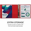 Samsill Durable Three-Ring View Binder, Red, SAM16463