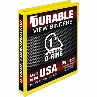 Samsill Durable Three-Ring View Binder, Yellow, SAM16431