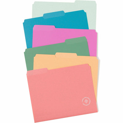 U Eco 1/3 Tab Cut Letter Top Tab File Folder, Assorted, 8 1/2" Width x 11" Length, 24 / Pack, UBR6597U0112