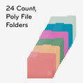 U Eco 1/3 Tab Cut Letter Top Tab File Folder, Assorted, 8 1/2" Width x 11" Length, 24 / Pack, UBR6597U0112