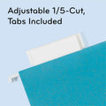 U Eco 1/5 Tab Cut Letter Hanging Folder, Assorted, 8 1/2" Width x 11" Length, 12 / Pack, UBR6596U0112