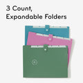 U Eco Letter Expanding File, Assorted, 8 1/2" Width x 11" Length, 3 / Pack, UBR6592U0112