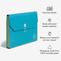 U Eco Letter Expanding File, Blue, 8 1/2" Width x 11" Length, UBR6594U0112