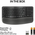 Logitech Wave Keys for Business Ergonomic Keyboard, Graphite, LOG920012058