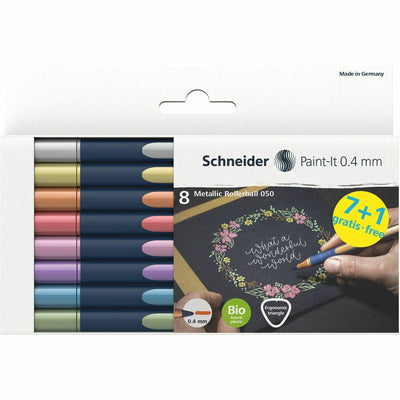 Dominion Blueline Schneider Metallic Rollerball Pens, 8 / Pack, REDML05011502