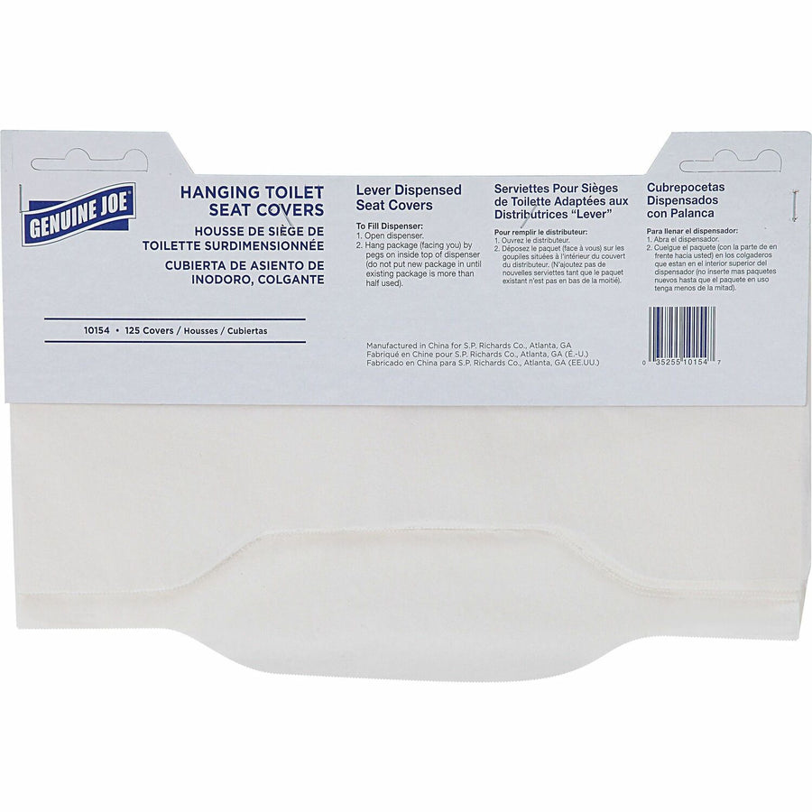 Genuine Joe Quarter-Fold Toilet Seat Covers, White, Virgin Paper, Hygienic, 24 / Carton, GJO10154