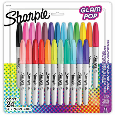 Newell Sharpie Glam Pop Permanent Markers, 24 / Pack, SAN2185229