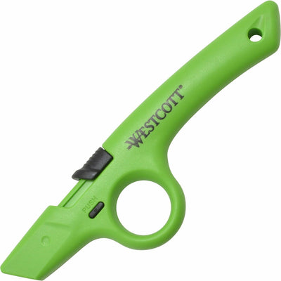 Acme United Westcott Non-Replaceable Finger Loop Safety Cutter, Green, 6EA/BX 6BX/CT — view 1