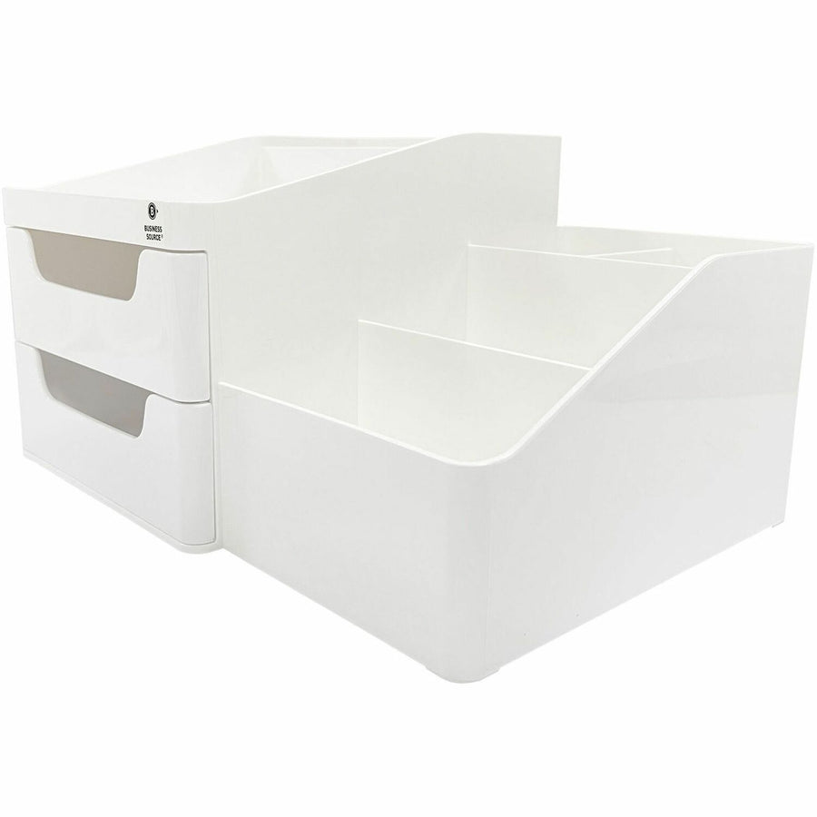 Business Source Multi-Grid Desktop Organizer, 10.70" x 5.70", White, ABS Plastic, BSN11880