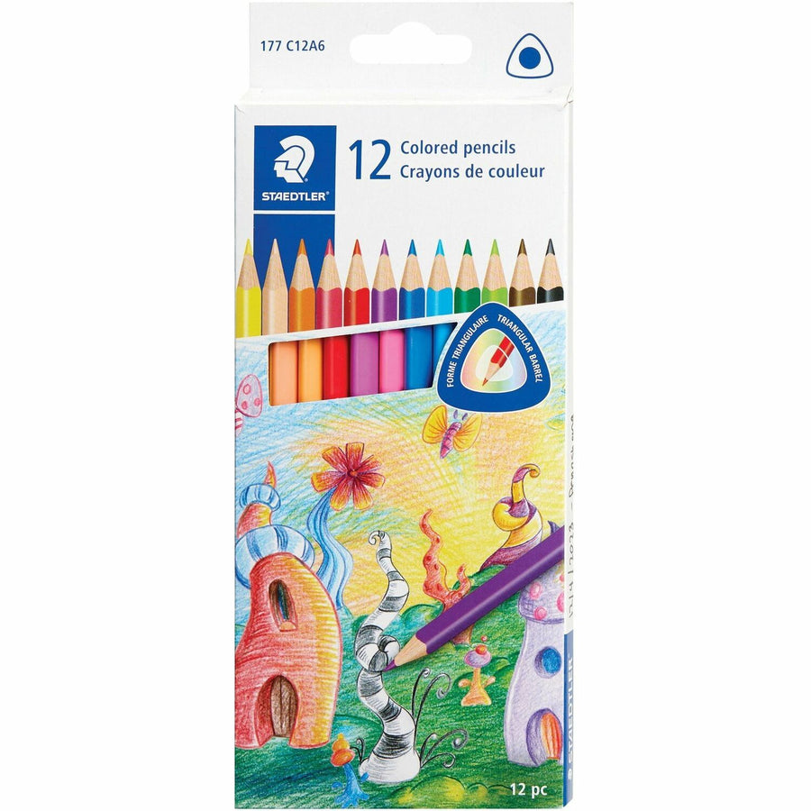 Staedtler Triangular Colored Pencils, Triangular Barrel, 12 / Pack, STD177C12