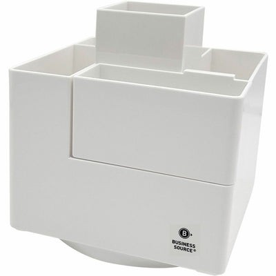 Business Source Modular Rotatable Pen Cup, White, BSN11878
