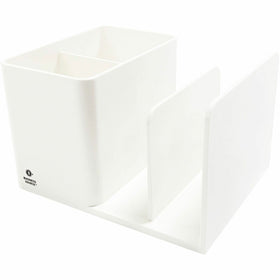 Business Source Multifunctional Pen Cup Organizer, White, BSN11881