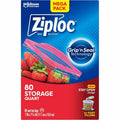 S. C. Johnson & Son Ziploc Stand-Up Storage Bags, Blue, 9 / Carton, SJN351319CT