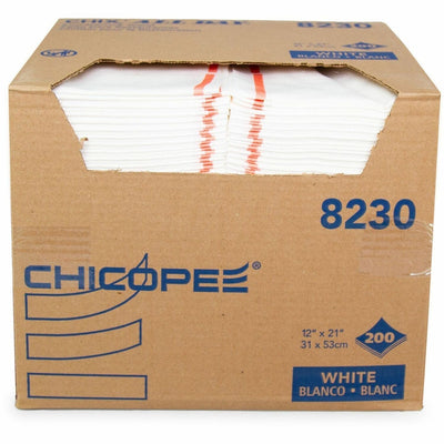 CHICOPEE Chix All-Day Foodservice Towels, White, 200 / Carton, CHI8230