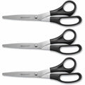 Acme United Westcott 8" Straight All-purpose Value Scissors, Stainless Steel, 3 / Pack, ACM16907