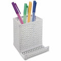 Artistic Urban Collec. Pencil Cup With Phone Stand, White, AOPART20014WH