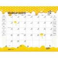 House of Doolittle Recycled Monthly Desk Pad Academic Calendar Honeycomb 22 x 17 Inches, Yellow, HOD1565