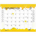 House of Doolittle Recycled Monthly Desk Pad Academic Calendar Honeycomb 22 x 17 Inches, Yellow, HOD1565