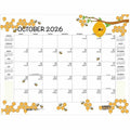 House of Doolittle Recycled Monthly Desk Pad Academic Calendar Honeycomb 22 x 17 Inches, Yellow, HOD1565