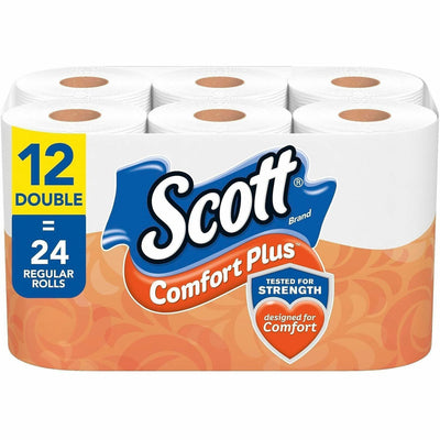 Kimberly-Clark Scott ComfortPlus Toilet Paper, White, 4 / Carton, KCC47618