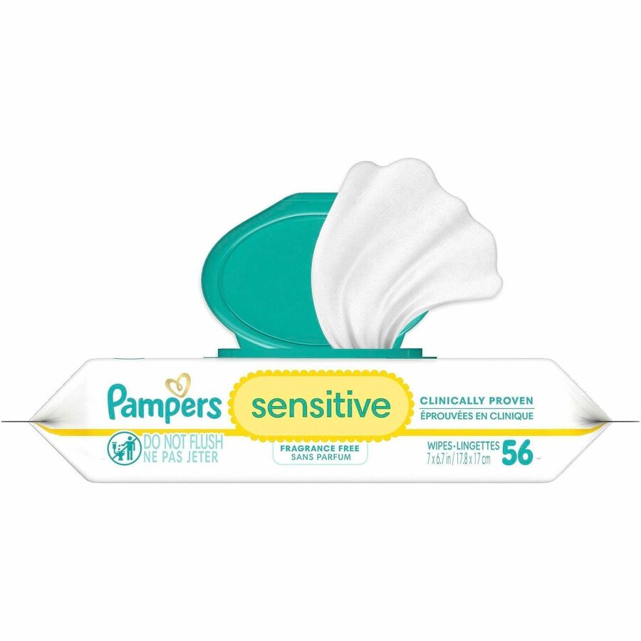 Pampers Baby Wipes Sensitive, White, Scented, 56 / Pack, PGC87076