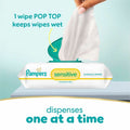 Procter & Gamble Pampers Baby Wipes Sensitive, White, 56 / Pack, PGC87076